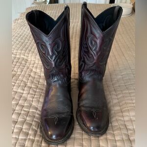 Men's Black Oxblood Leather Cowboy Boots